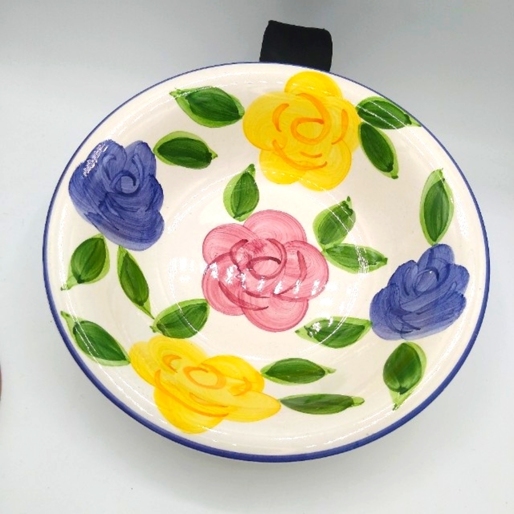 Tabletops Unlimited Flora di Roma Rosa Roses Pasta Vegetable Serving Bowl Vtg - Picture 12 of 12